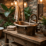 Load image into Gallery viewer, Copper Tub-Style Basin with Ring Handles
