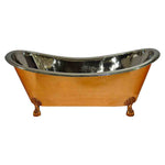 Load image into Gallery viewer, Copper Clawfoot Bathtub Nickel Inside
