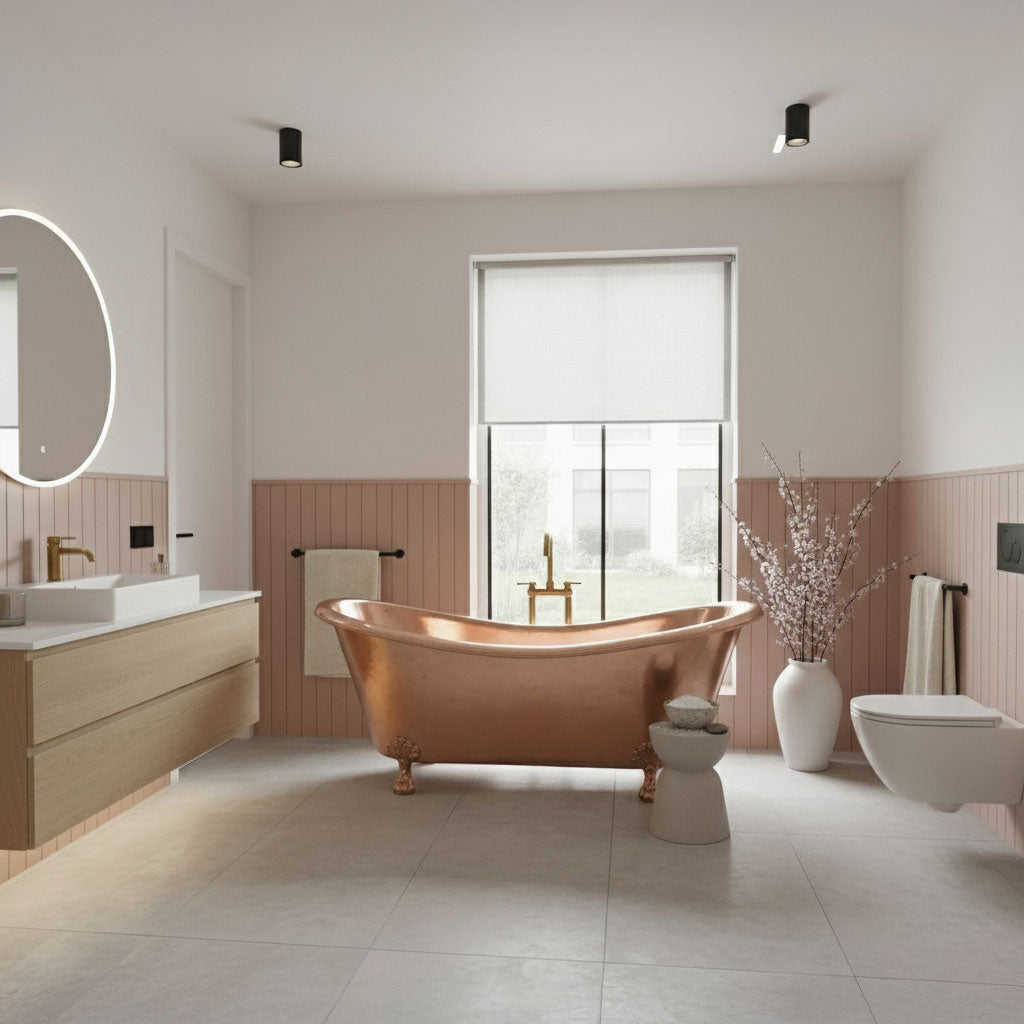 Clawfoot Copper Bathtub Hammered Polished Copper Finish