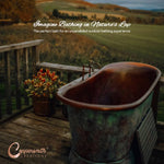 Load image into Gallery viewer, Slanting Base Patina Copper Bathtub - Perfect for Bathing in Nature's Lap
