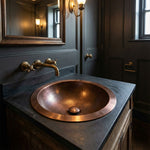 Load image into Gallery viewer, Round Hammered Copper Bowl Sink
