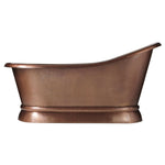 Load image into Gallery viewer, Hammered Copper Single Slipper Tub with Smooth Round Pedestal Base
