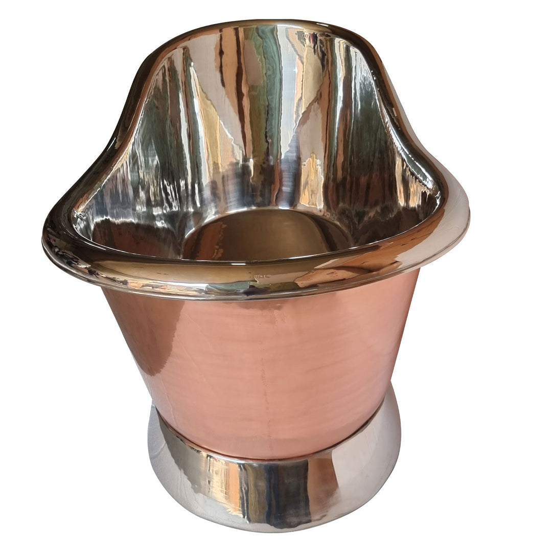 Slanting Base Copper Bathtub Nickel Inside & on Base Copper Outside