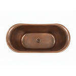 Load image into Gallery viewer, Straight Base Copper Bathtub Hammered Antique Finish Interior &amp; Blue Green Patina Exterior Finish
