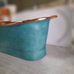 Load image into Gallery viewer, Straight Base Copper Bathtub Polish Copper Inside &amp; Patina Exterior
