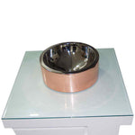 Load image into Gallery viewer, Double Wall Copper Sink Nickel Inside Shiny Copper Outside

