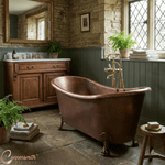 Load image into Gallery viewer, Hammered Clawfoot Copper Double Slipper Tub
