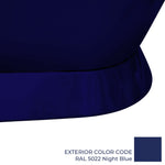 Load image into Gallery viewer, Slanting Base Copper Bathtub Nickel Interior &amp; RAL5022 Night Blue Exterior
