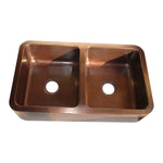 Load image into Gallery viewer, Rectangular Double Bowl Copper Kitchen Sink
