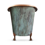 Load image into Gallery viewer, Clawfoot Copper Tub Style Basin Blue-Green Patina Exterior
