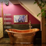 Load image into Gallery viewer, Slanting Base Copper Bathtub Full Shining Copper Finish

