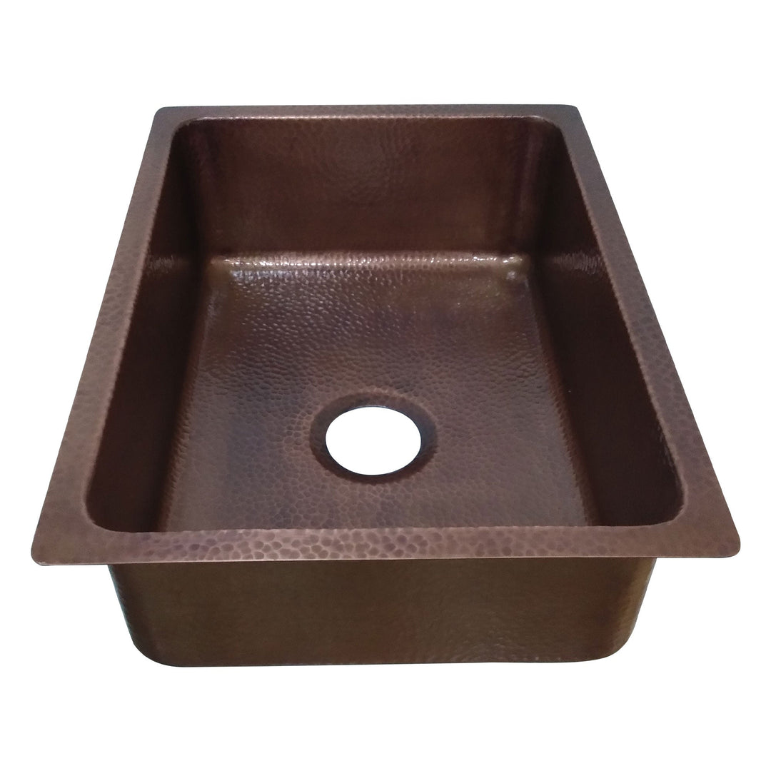 Copper Drop-In Kitchen Sink 24.50 x 18.50 x 7 inch