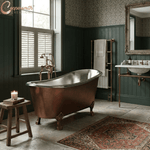 Load image into Gallery viewer, Copper Clawfoot Slipper Tub Nickel Interior
