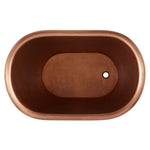 Load image into Gallery viewer, Clawfoot Bathtub Hammered Copper Single-Slipper Blue-Green Patina Soaking Tub 49-inch
