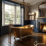 Load image into Gallery viewer, Clawfoot Brass Bathtub Hammered Exterior Full Brass Finish
