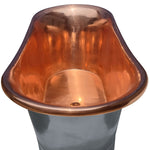 Load image into Gallery viewer, Straight Base Copper Bathtub Polished Copper Interior &amp; RAL7021 Black Grey Exterior
