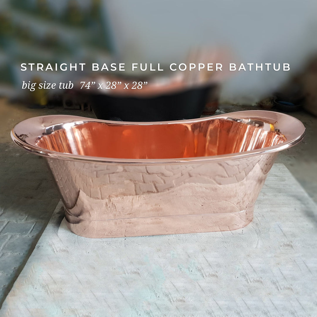 Straight Base Copper Bathtub Big Size