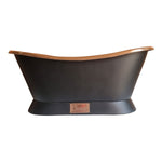 Load image into Gallery viewer, Slanting Base Copper Bathtub Full Black Exterior
