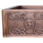 Load image into Gallery viewer, Double Bowl Three Flowers and Petals front Apron Copper Kitchen Sink
