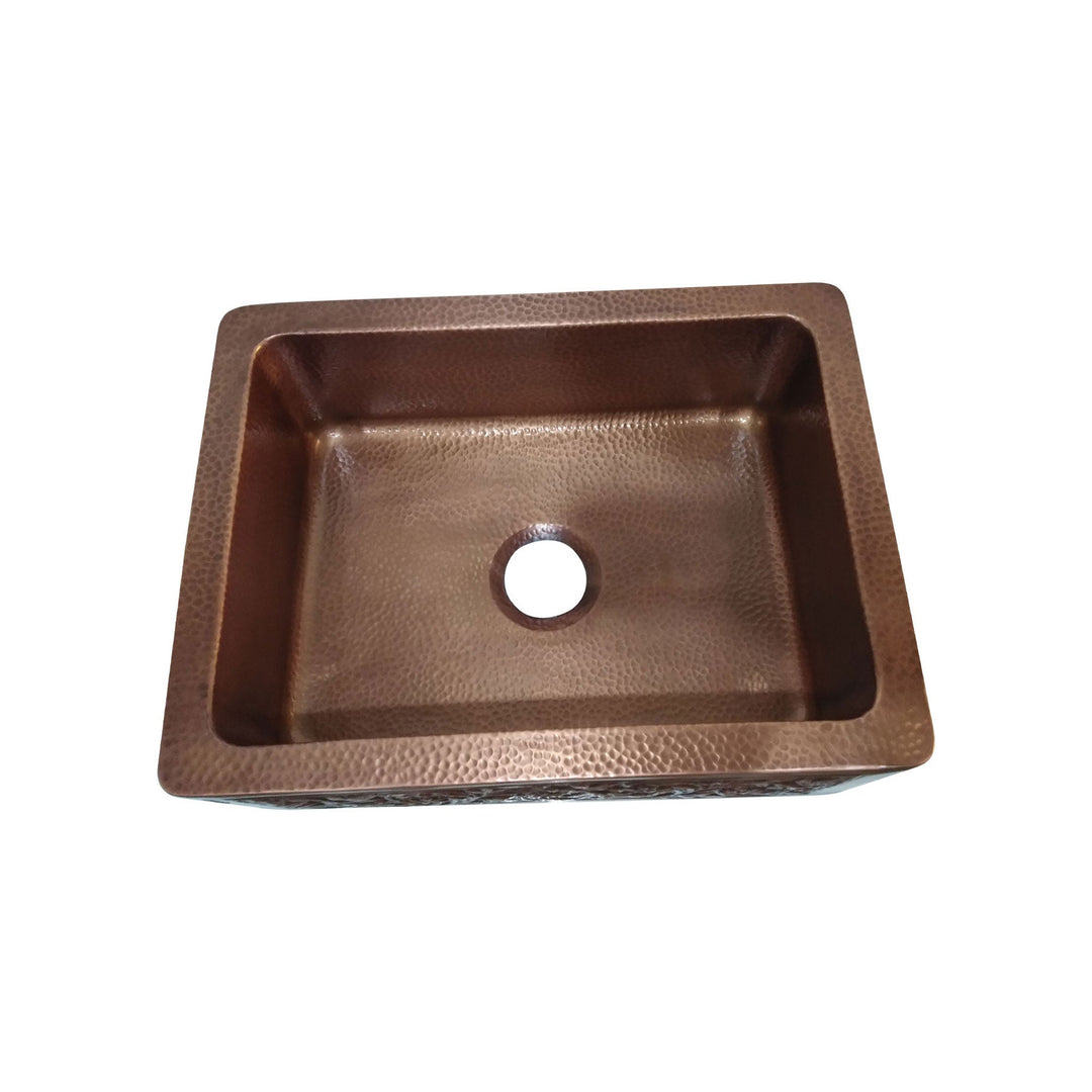 Copper Sink Vine Front Apron 24.50 x 18.50 x 7 inch