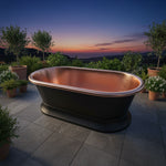 Load image into Gallery viewer, Pedestal Copper Bathtub Black Exterior &amp; Polished Copper Interior
