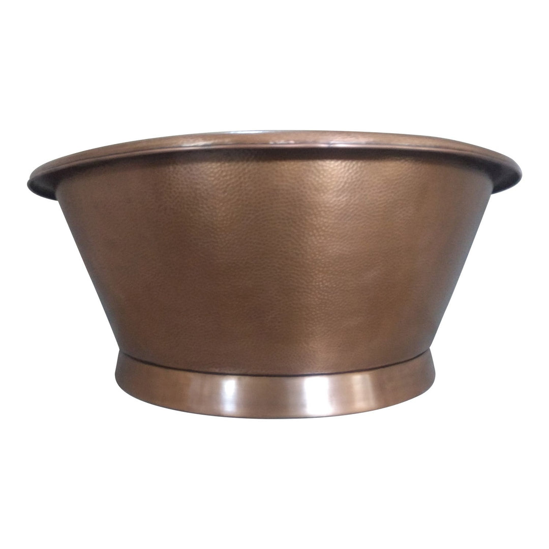Round Copper Tub Hammered Antique