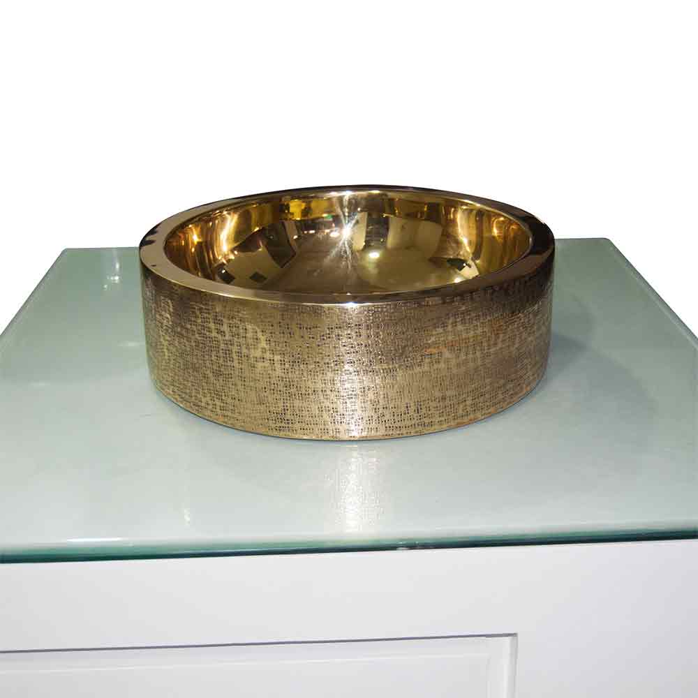 Brass Sink Pattern Exterior Double Wall Design