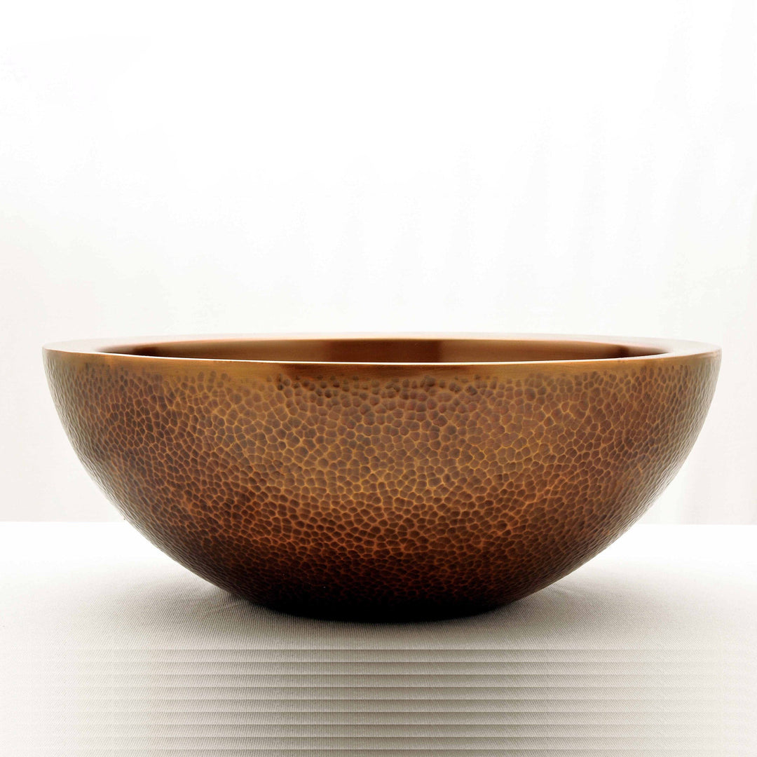 Double Wall Copper Sink Outside Hammered Inside Smooth 16" x 6"