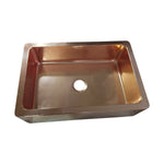 Load image into Gallery viewer, Single Bowl Smooth Front Apron Copper Kitchen Sink Plain Shining Copper Finish
