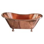 Load image into Gallery viewer, Clawfoot Copper Bathtub Hammered Polished Copper Finish
