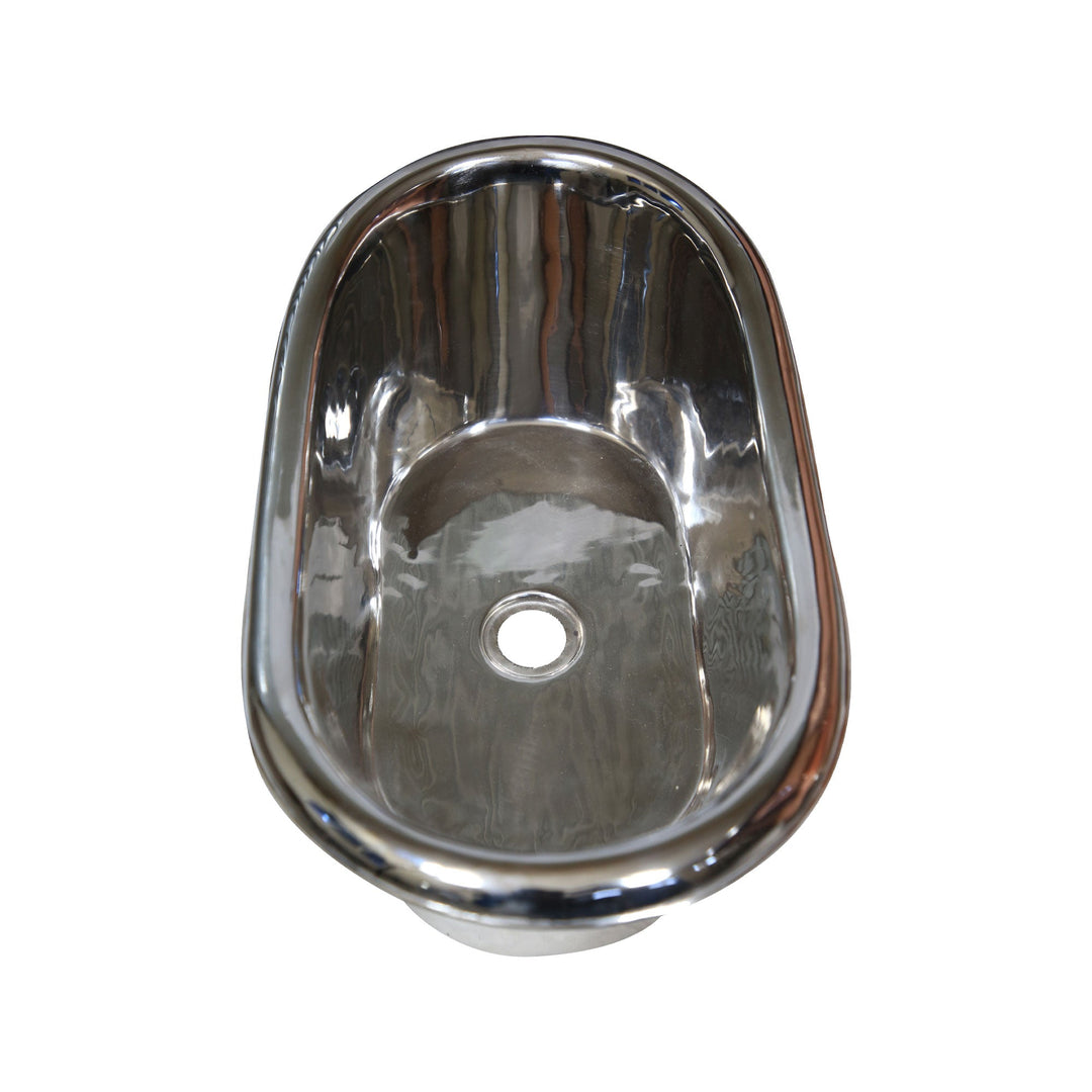Copper Tub Style Basin Nickel Inside & on Base Copper Outside
