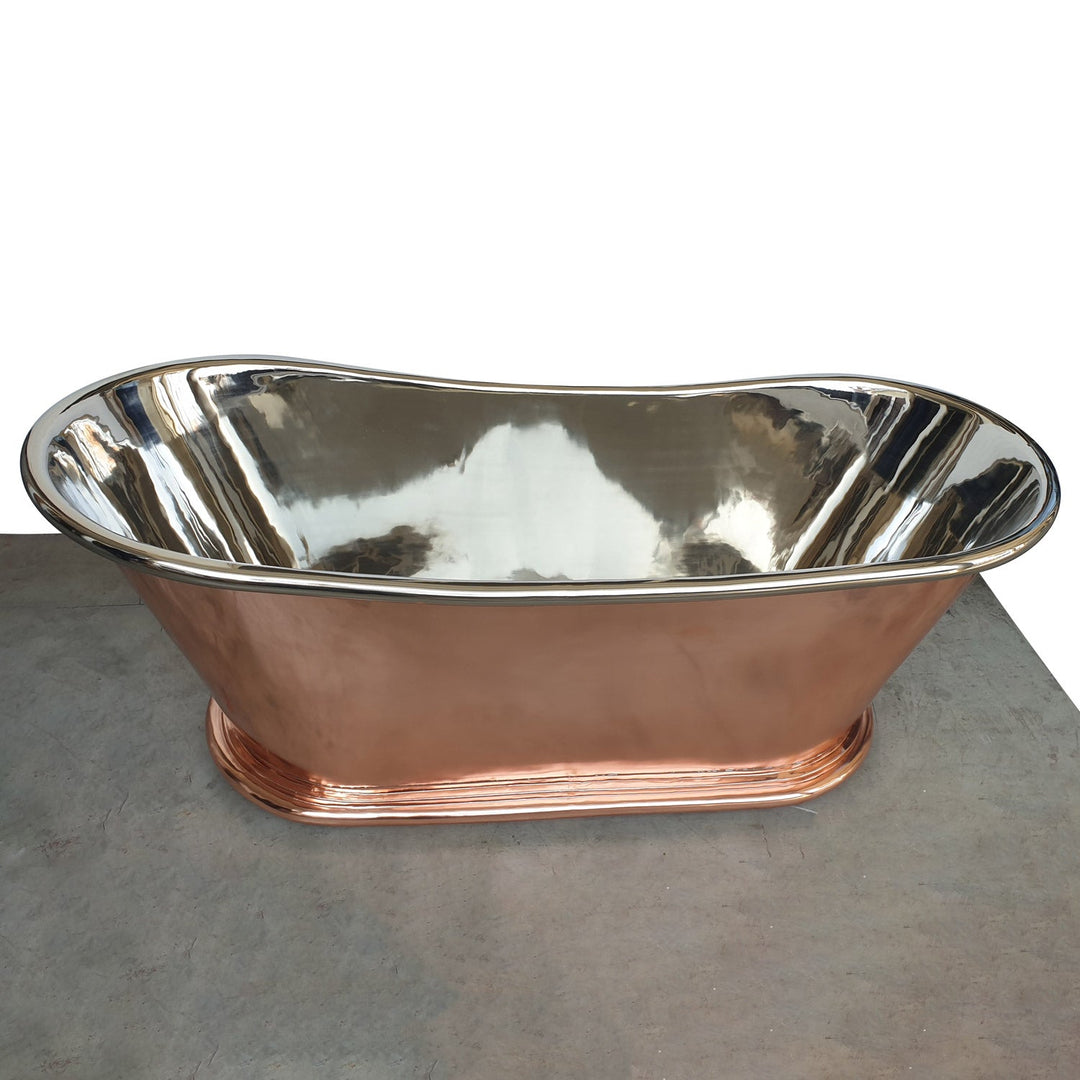 Copper Bathtub Nickel Inside Shining Copper Outside 70" x 29" x 27"