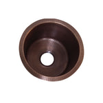 Load image into Gallery viewer, Round Copper Bar Sink Antique Hammered Under-mount Sink 14" x 8"
