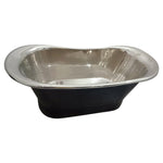 Load image into Gallery viewer, Straight Base Copper Bathtub Nickel Inside Black Outside
