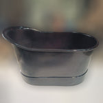 Load image into Gallery viewer, 1200mm Hammered Copper Bathtub Black Interior &amp; Exterior Finish
