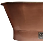 Load image into Gallery viewer, Straight Base Copper Bathtub Brushed Copper Exterior &amp; Polished Nickel Interior
