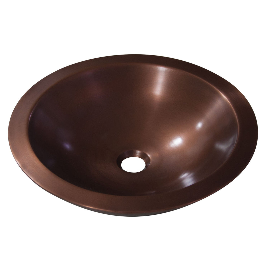 Double Wall Round Copper Sink Hammered 18 x 5