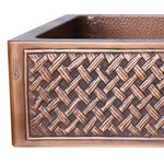 Load image into Gallery viewer, Single Bowl Woven Front Apron Copper Kitchen Sink
