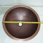 Load image into Gallery viewer, Round Hammered Copper Bowl Sink

