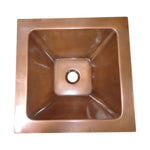 Load image into Gallery viewer, Square Double Wall Copper Sink Tapering Depth
