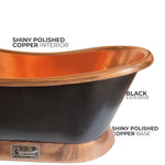 Load image into Gallery viewer, Slanting Base Copper Bathtub Copper Inside &amp; on Base Black Outside
