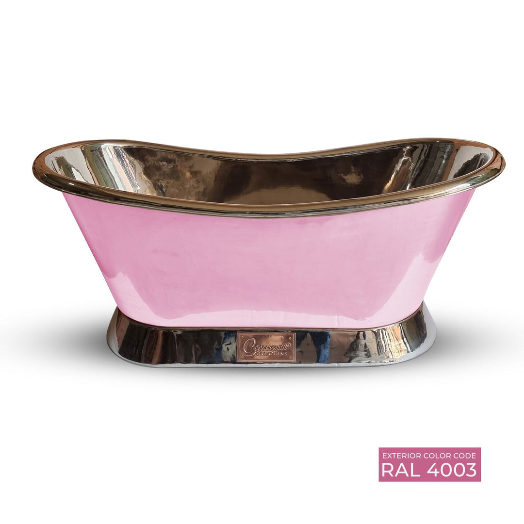 Slanting Base Copper Bathtub Nickel Inside & on Base RAL 4003 Exterior