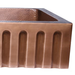 Load image into Gallery viewer, Single Bowl Vertical Parallel Lines Front Apron Copper Kitchen Sink
