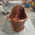 Load image into Gallery viewer, Smooth Single Slipper Pedestal Copper Bathtub
