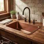 Load image into Gallery viewer, Single Bowl Smooth Antique Copper Kitchen Sink without Front Apron
