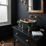 Load image into Gallery viewer, Clawfoot Copper Tub Style Sink Polish Copper Inside &amp; RAL 6004 Outside
