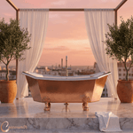 Load image into Gallery viewer, Eight Sided Clawfoot Copper Bathtub Nickel Inside Outside Shining Copper

