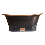 Load image into Gallery viewer, Straight Base Copper Bathtub Black Outside
