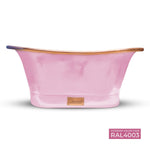 Load image into Gallery viewer, Straight Base Copper Bathtub Polished Copper Interior &amp; RAL4003 Exterior
