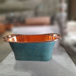 Load image into Gallery viewer, Straight Base Copper Bathtub Polish Copper Inside &amp; Patina Exterior

